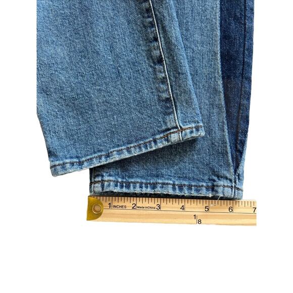 Madewell Jeans Womens 28T Hi-Rise Slim Boy Two Tone Denim Ankle Distressed Boho - Picture 12 of 13